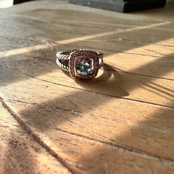 David Yurman Petite Albion Ring in
Blue Topaz and Pavé Diamonds - Picture 3 of 4